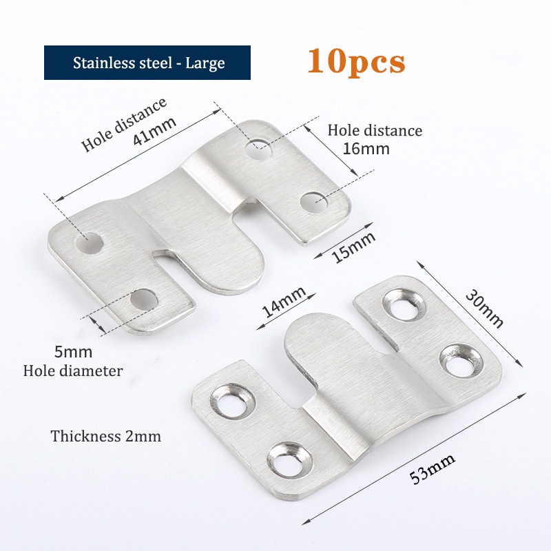 10PCS Wall Picture Frame Hook Stainless Steel ZClips Picture Painting