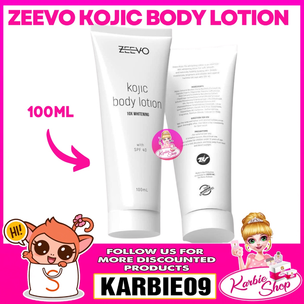 Orig Zeevo Kojic Body Lotion 10x whitening with spf40 100ml Shopee