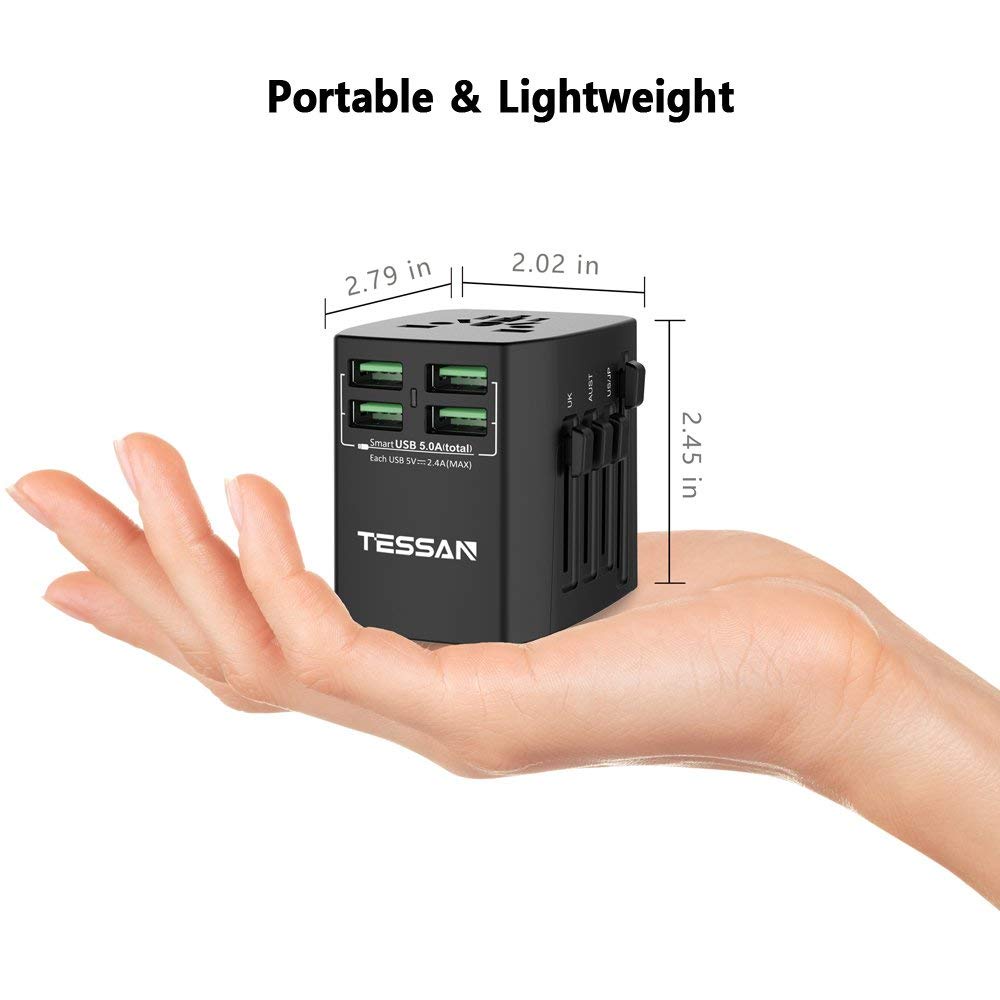 TESSAN Universal Adapter Plug USB International Travel Adapter