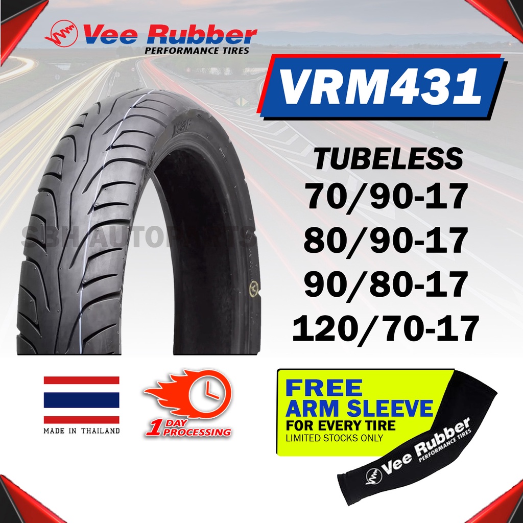 VEE RUBBER Motorcycle Tires VRM43117" TUBELESS (70/90,80/90,90/80,120