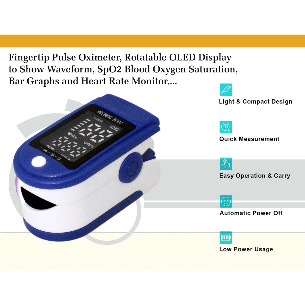 Finger Pulse Oximeter, Fingertip Pulse Oxymeter Mini SpO2 Monitor