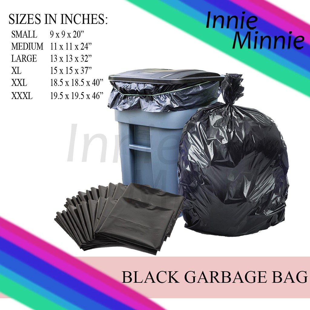 [100pcs] Garbage Bag Black XL XXL XXXL Shopee Philippines