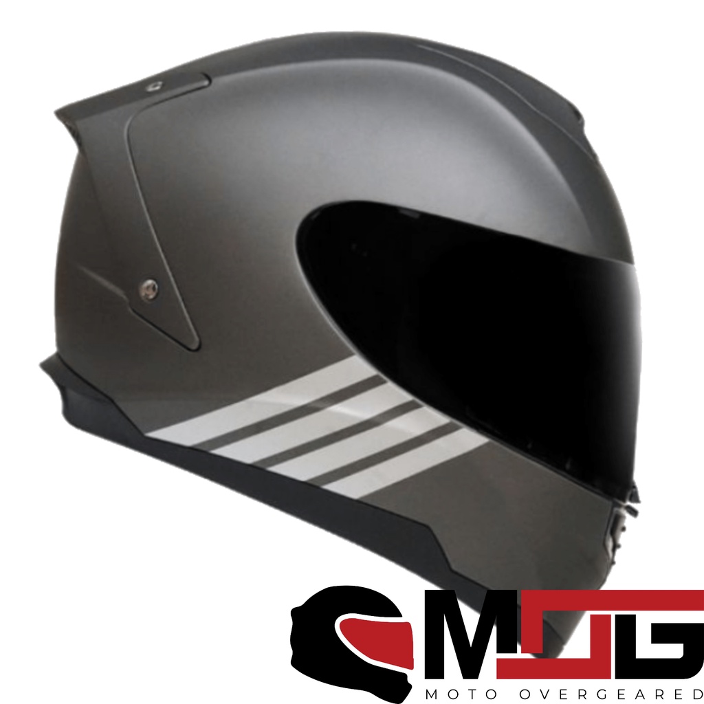 Shifter R1 Matte Titanium (Full Face Dual Visor Mono Color/Plain Helmet
