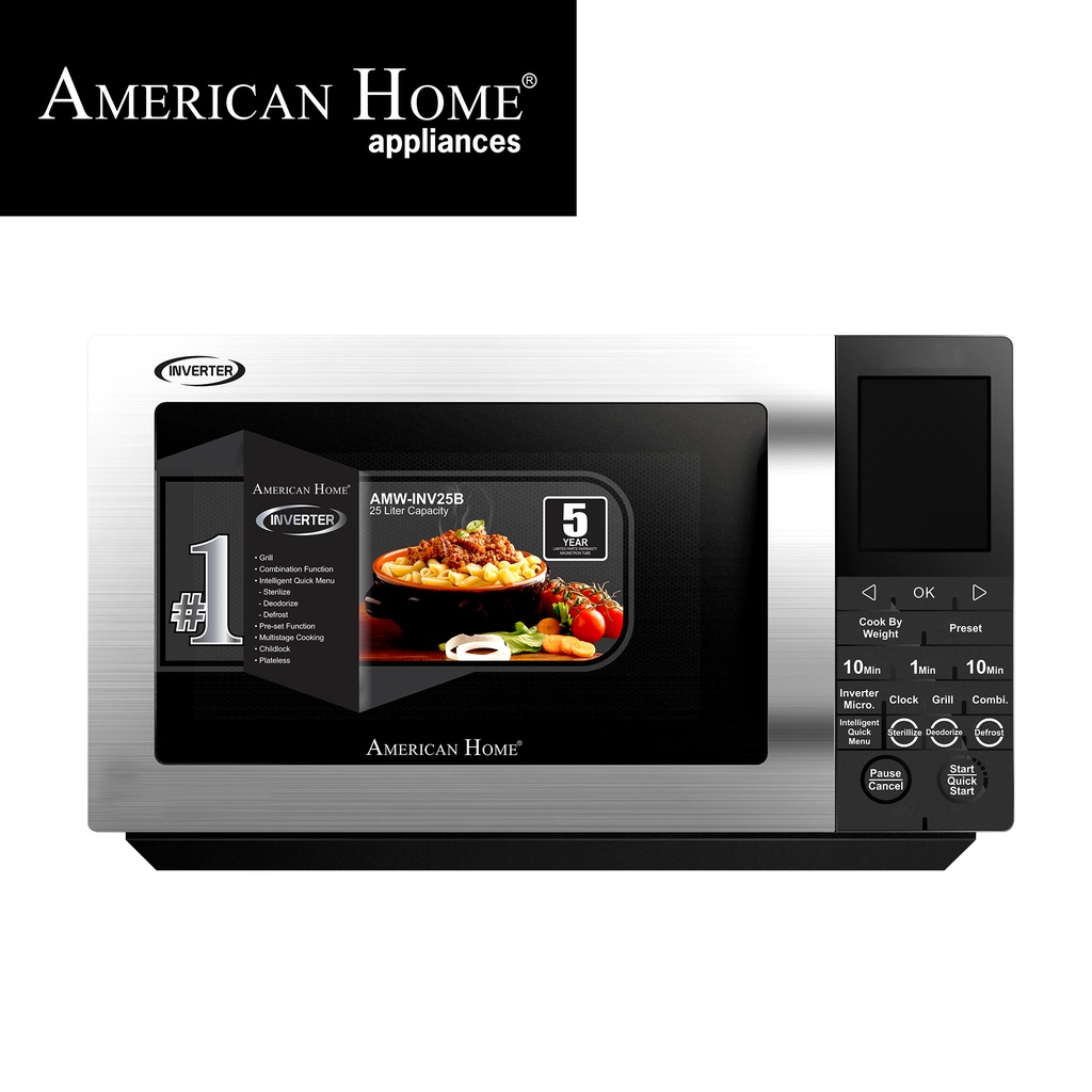American Home AMWINV25B Digital Microwave Oven 25L Inverter Shopee
