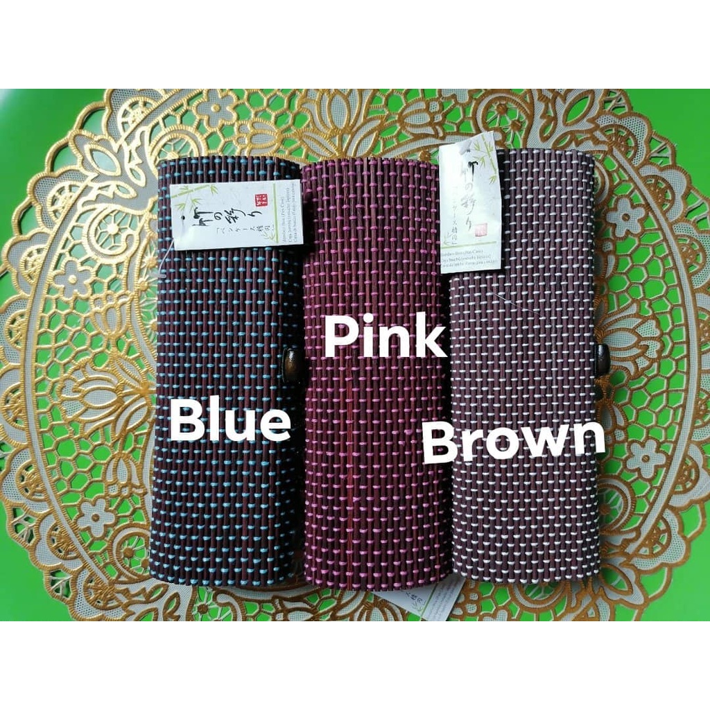 Daiso Japan Bamboo Pen Case Pencil Case Eyeglass Case Cosmetic Pouch