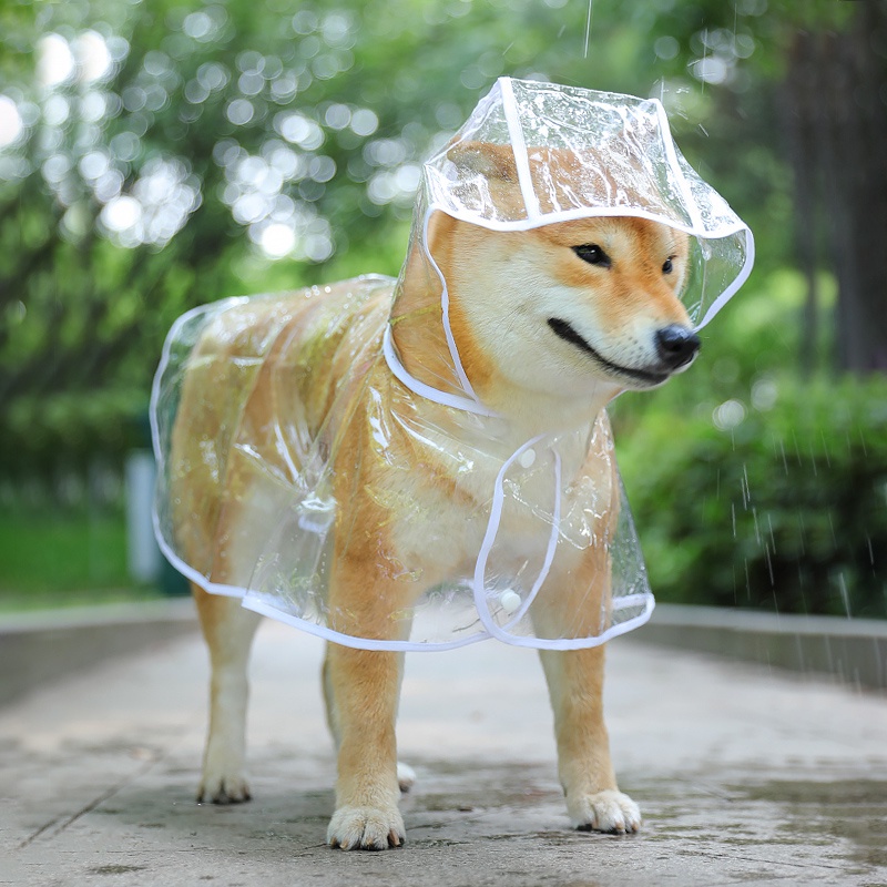 Puppy raincoat waterproof dog Teddy mediumsized small dog Bomei pet
