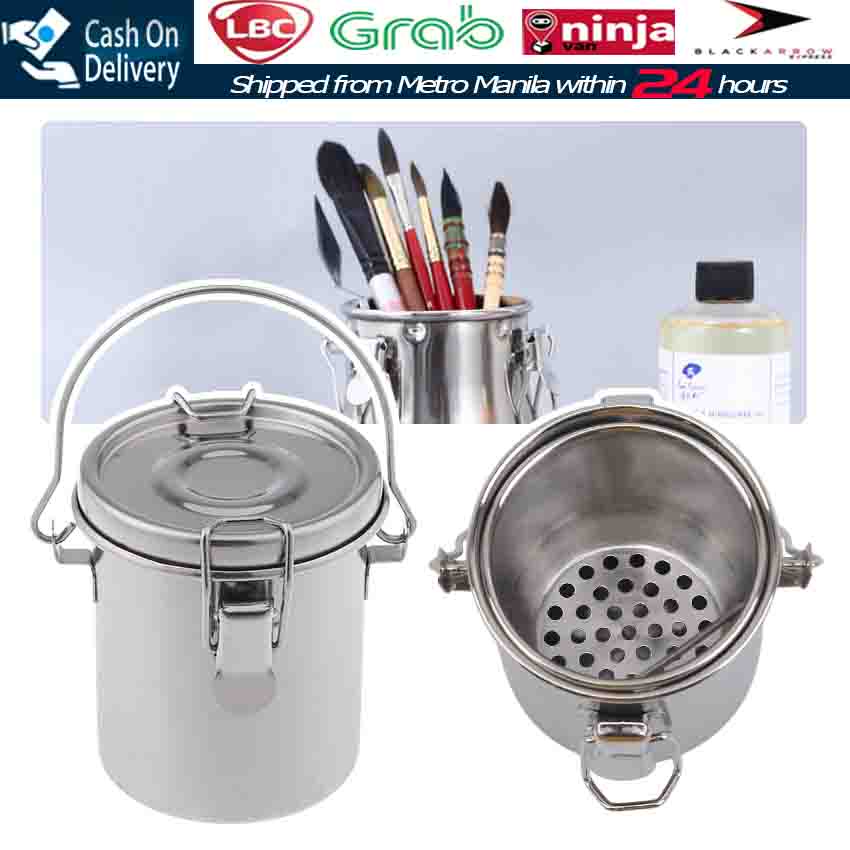 Stainless Oil Paint Brush Cleaner Bucket for Art Painting Pen Washer