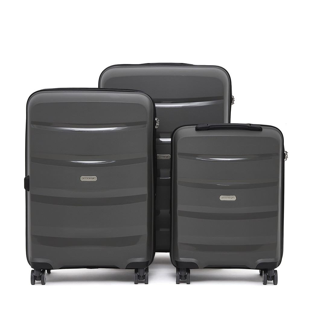 British Knight Bip968Zt Grey 3Piece Set Luggage with Tsa Lock Shopee