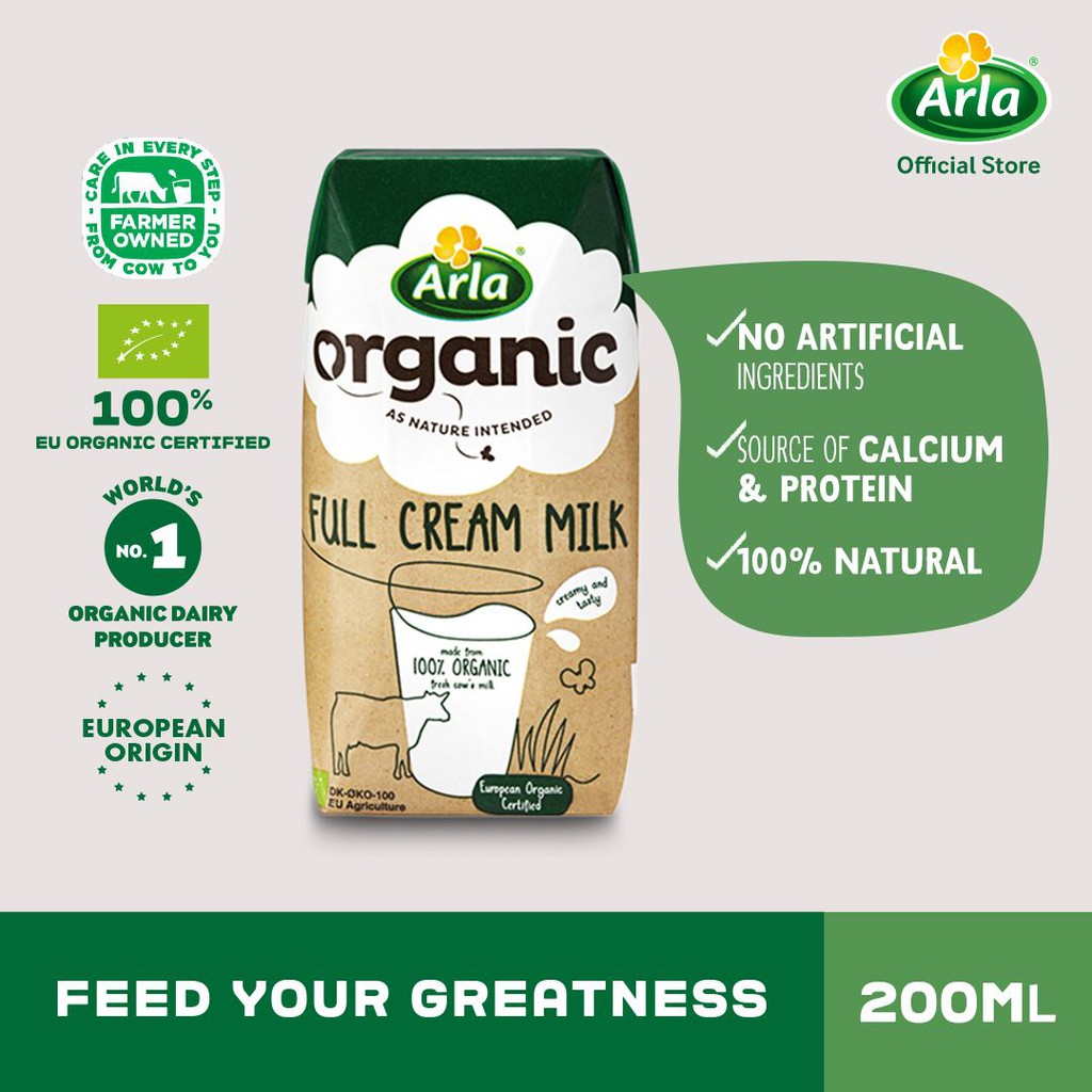 Arla Organic Full Cream Milk 200ml Shopee Philippines