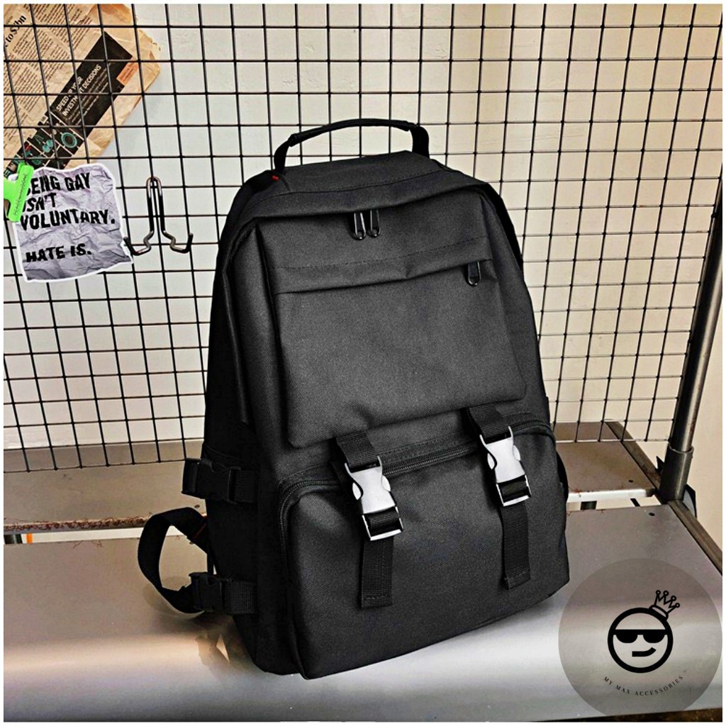 School Backpack, Street Style Unisex Backpack, Free sticker Shopee