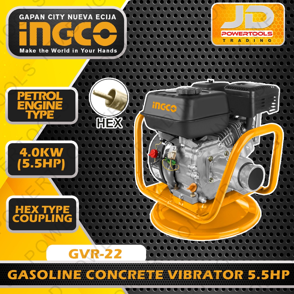 Ingco GVR22 Gasoline Concrete Vibrator Hex Type 5.5HP IPT Shopee