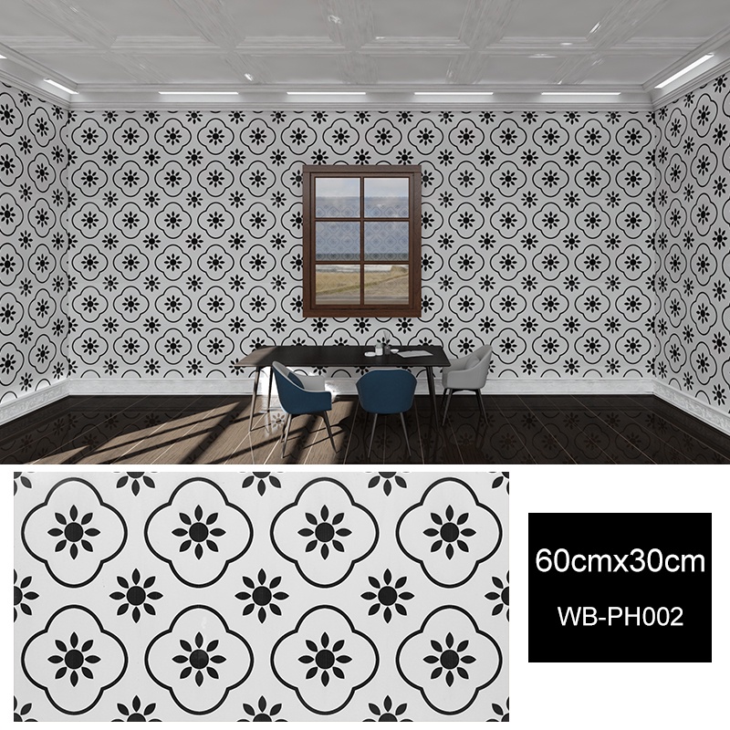 2mm Thick Vinyl Wall tile Sticker SXP Material 60X30cm Pvc Self