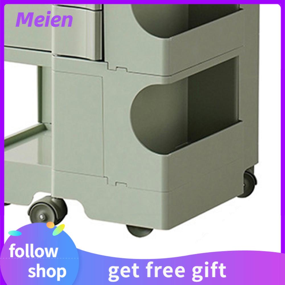Meien Rolling Nightstand 3 Layer Rotating Drawer Impact Resistant