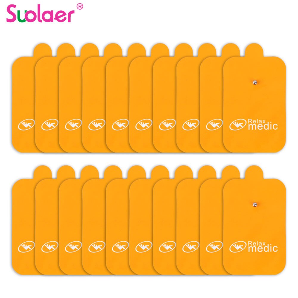 Suolaer 20/10PCS Stimulator Silicone Gel Electrode Pads Tens Electrodes