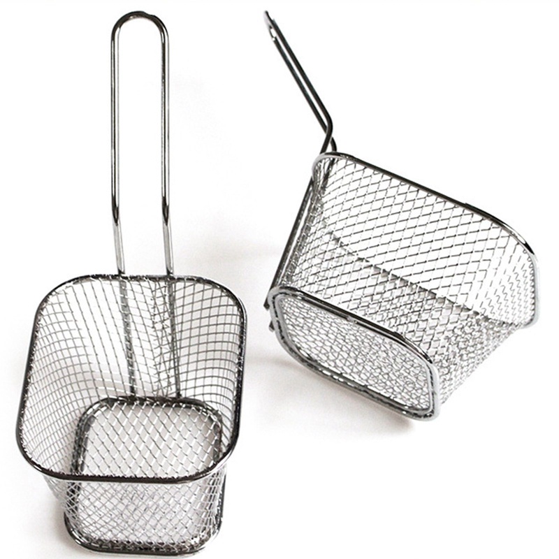 Home Supplies Stainless Steel Mini Chips Fry Baskets Serving Food Presentation Basket Strainer