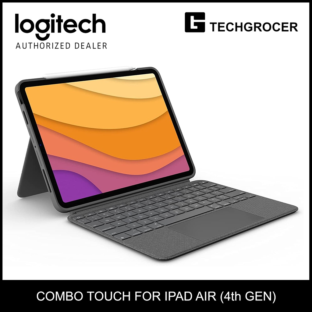 Logitech Combo Touch for iPad Air (4th & 5th Gen) Detachable Backlit Keyboard w/ Kickstand (Gray