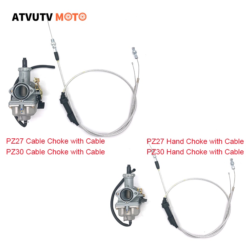 MOTOzxy& PZ27 PZ30 Carburettor With Dual throttle cable Kit Hand/Cable