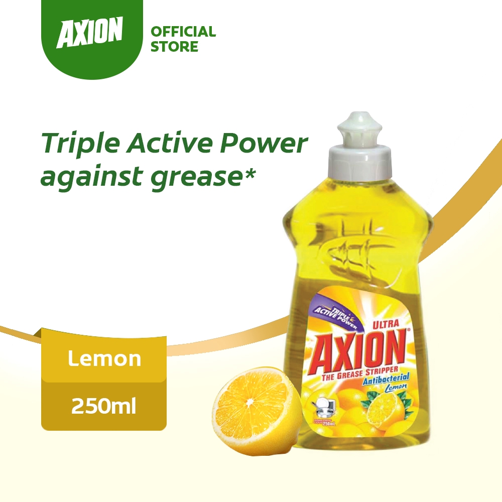 Axion Ultra Lemon Antibacterial Dishwashing Liquid with Triple Active