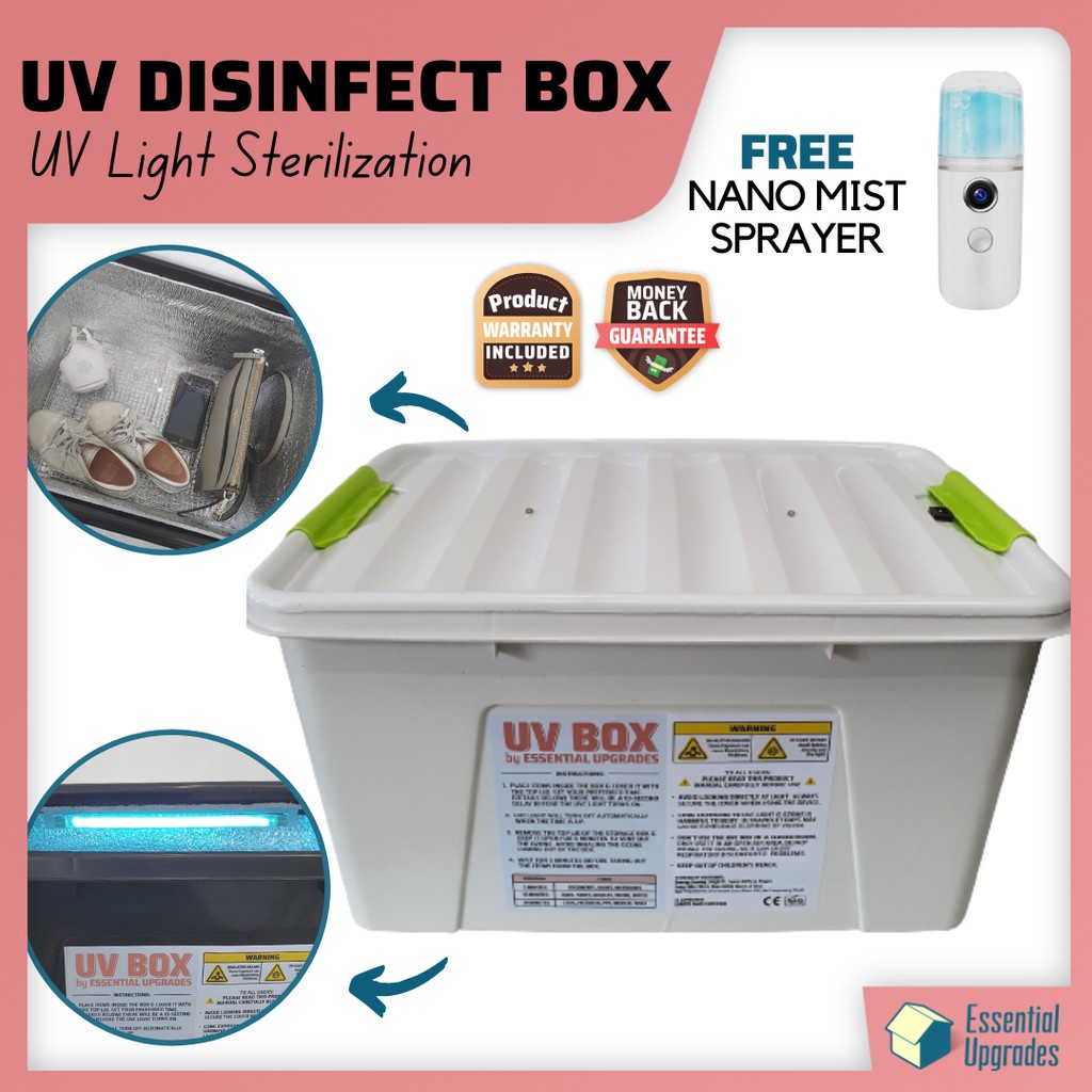 UV Disinfect Box with Stainless Mesh Bottom UV Light Sanitizer Box FREE