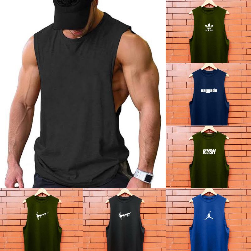 Muscle Tee Fit Sando Plain For Men Top Tank Stretchable Gym Cotton
