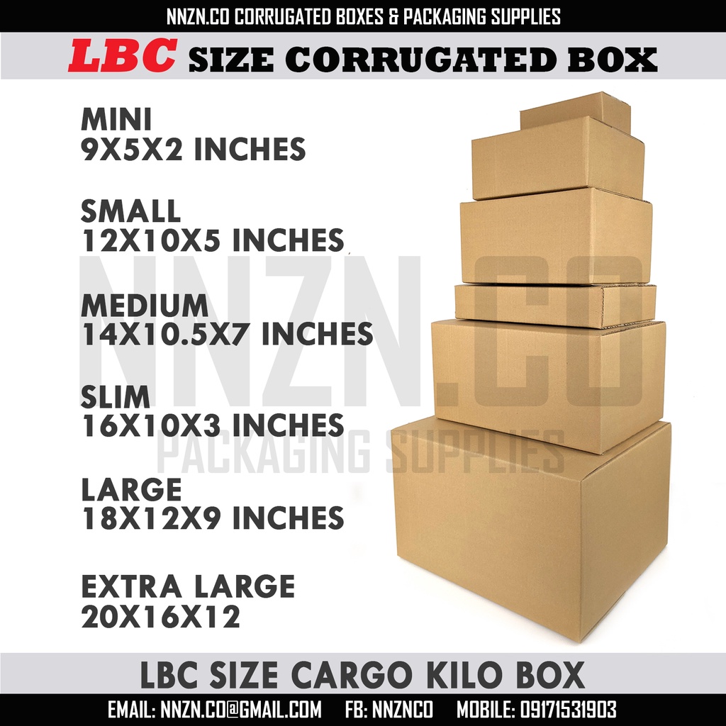 NNZN LBC Express Sizes Corrugated Cargo Shipping Boxes Packaging RSC