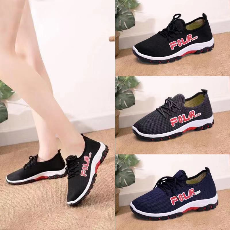 Ultra light breathable rubber shoes black women's shoes Shopee