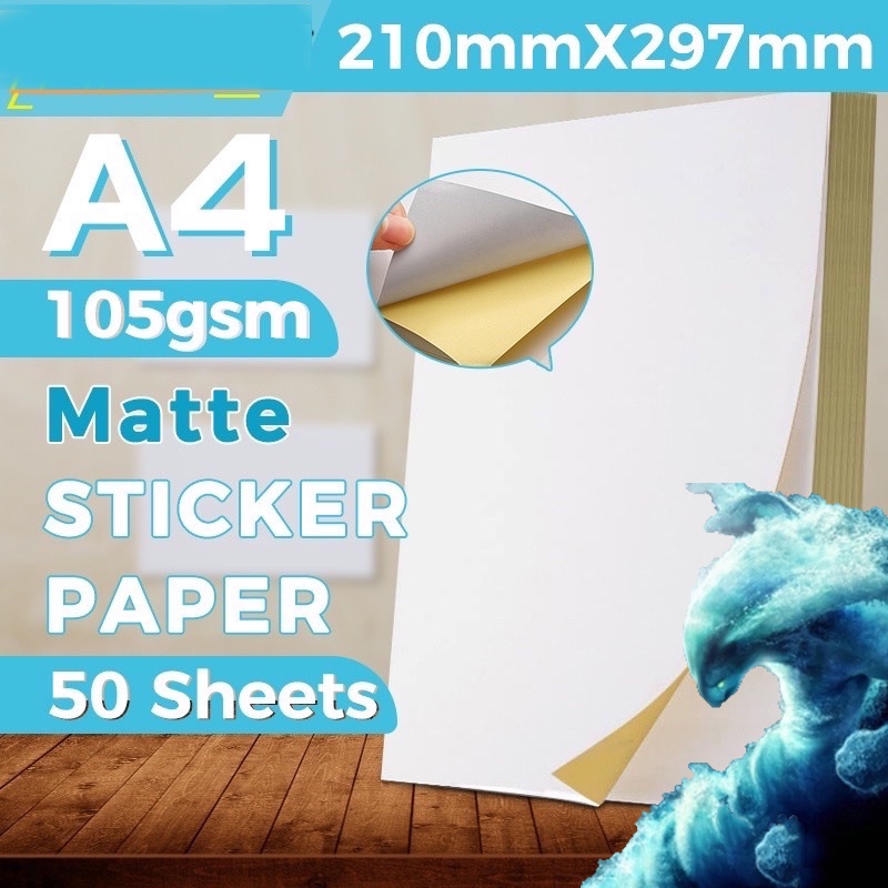 Printable Sticker Paper Glossy Matte A4 Size (20sheets) Shopee