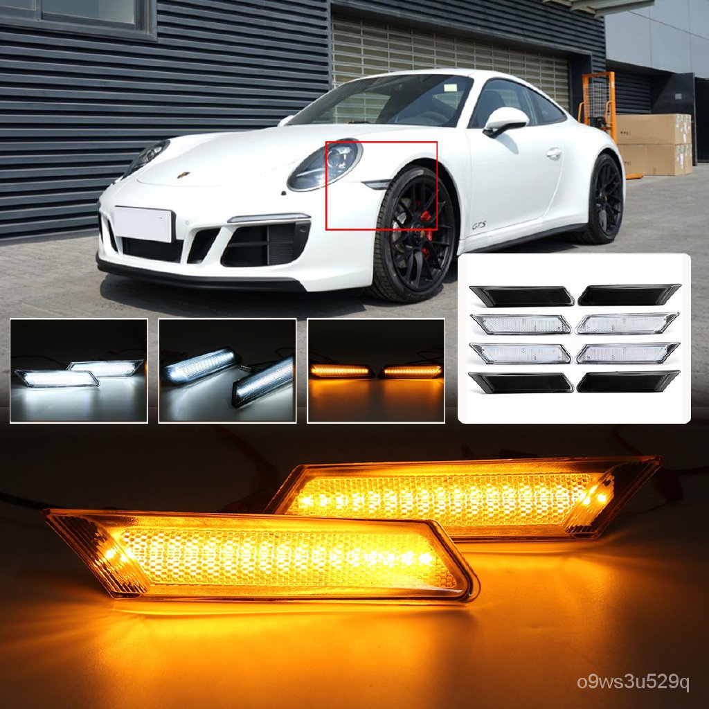 Pair LED Side Markers Lights Indicator For Porsche 911 997 987 Boxster