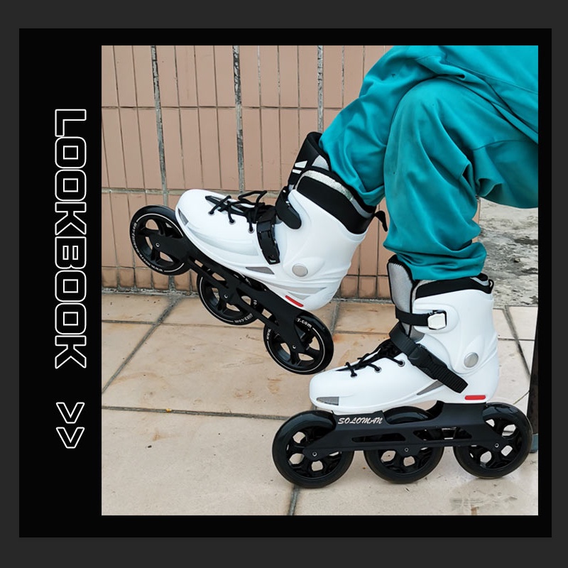 WQSLM Adult inline skates, Skates (Black and White)Roller skates125MM