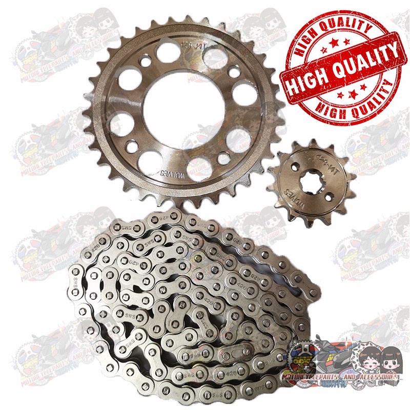 LJ Motorcycle Chain Sprocket Set Xrm110/Xrm125/Wave100/Wave125(42814T