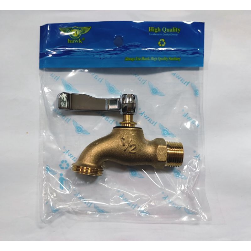 Hawk brass faucet plain bib & hose bib 1/2 (gasket included) Shopee