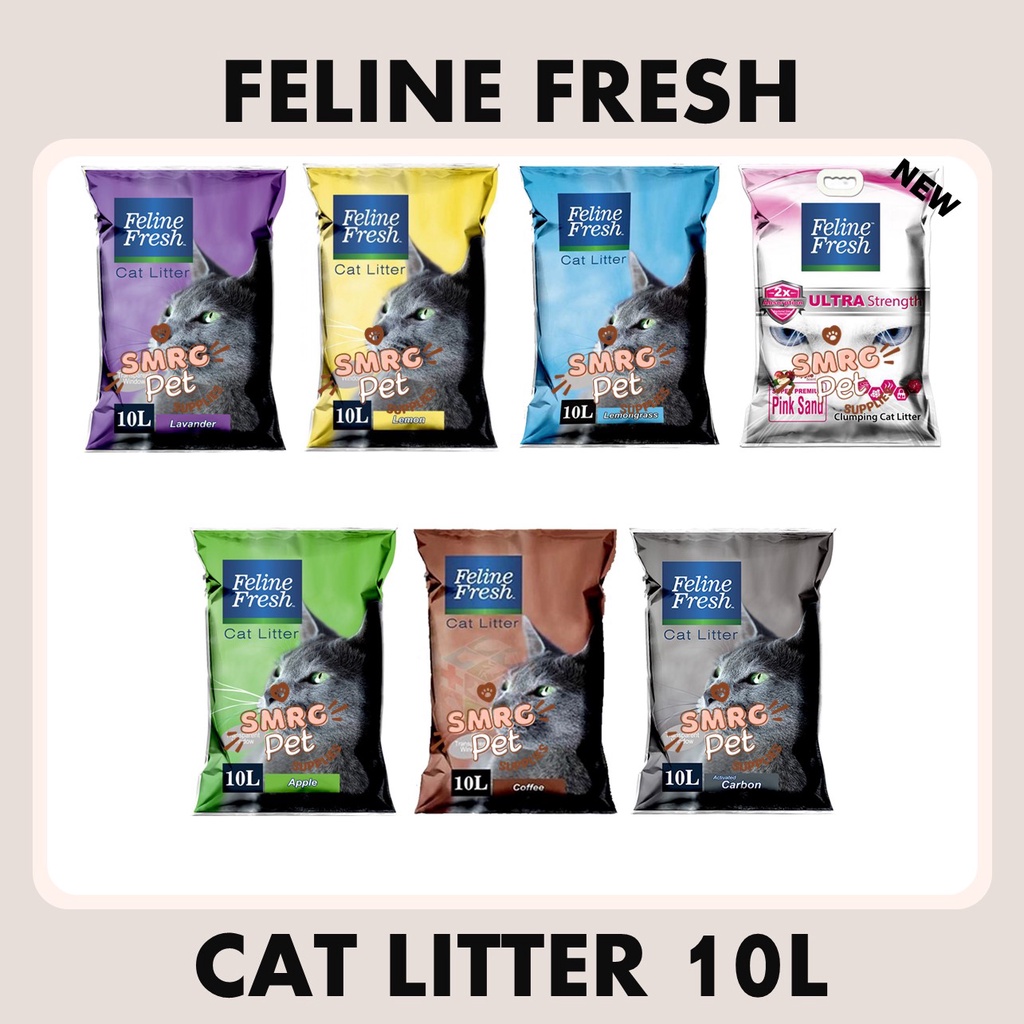 Feline Fresh Cat Litter Clumping Bentonite 10L Lavender, Lemon