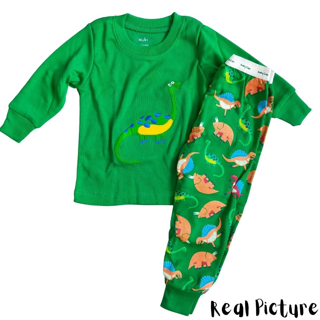 Babygap Green Dino Children's Pajamas Shopee Philippines