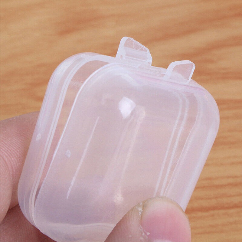 Mini Clear Plastic Storage Box Jewelry Bead Screw Organizer Container