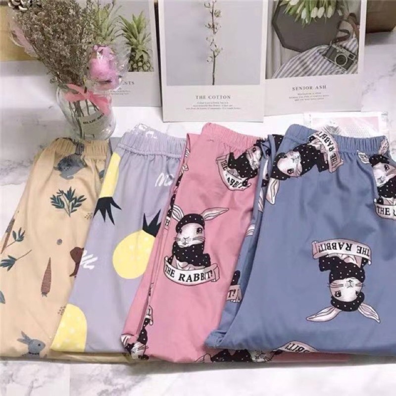 Hjx.Pajama for adult/Freesize/Cotton Spandex/Cartoon assorted Shopee