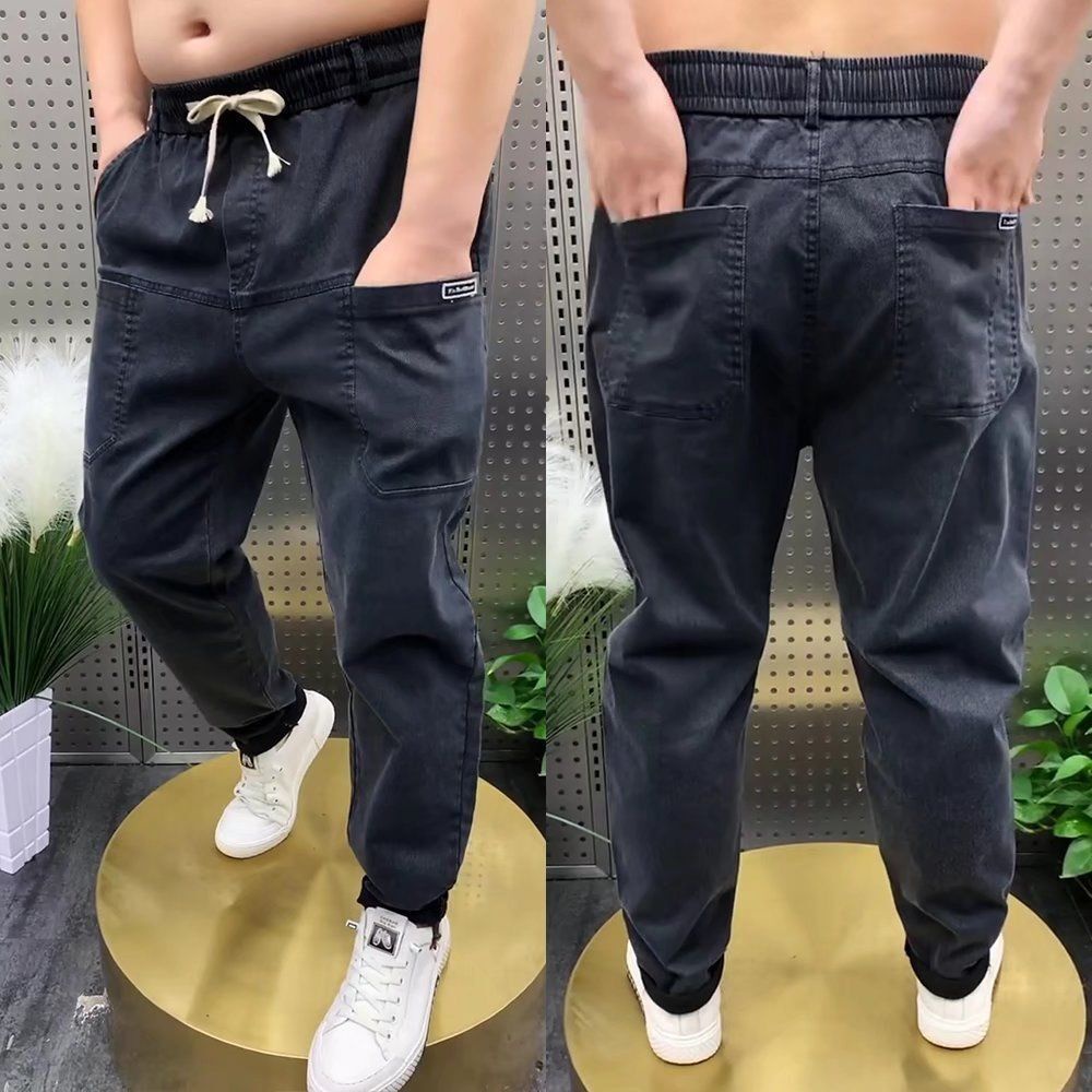 M8XL Big Size Cargo Jeans Men Vintage Slim Fit Casual Loose Denim
