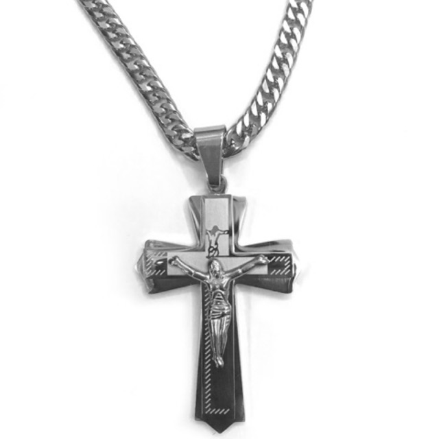 Stainless Silver Men’s Necklace Cruz 24inch Shopee Philippines