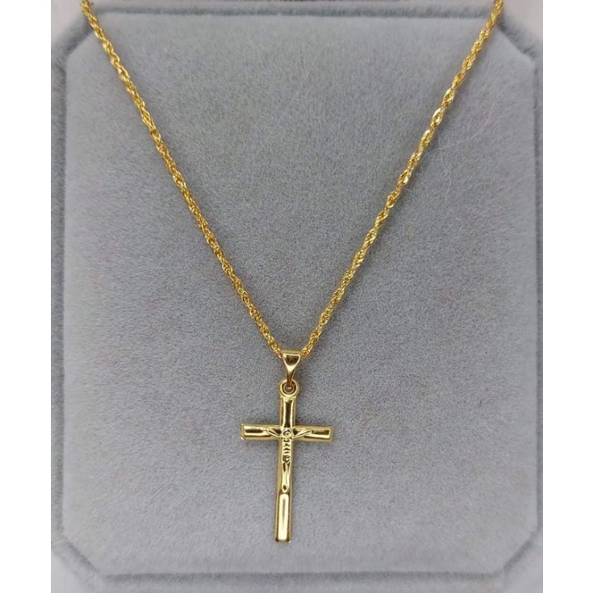 18K Saudi gold NECKLACE w/ KRUS PENDANT ️ PAWNABLE and COD Shopee