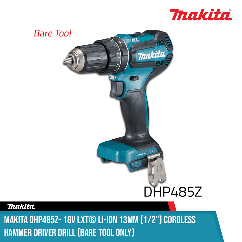 MAKITA DHP485Z 18V LXT® LiIon 13mm (1/2") Cordless Hammer Driver