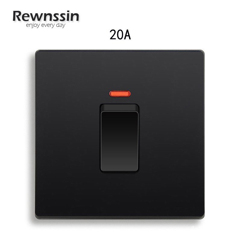Rewnssin Water Heater Wall Switch 20A 45A Heated Switch Black High