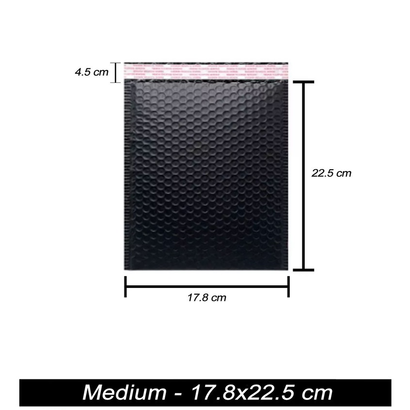 Waterproof Bubble Mailers Padded Envelopes Lined Poly Mailer Self Seal Black Heart/Star Print