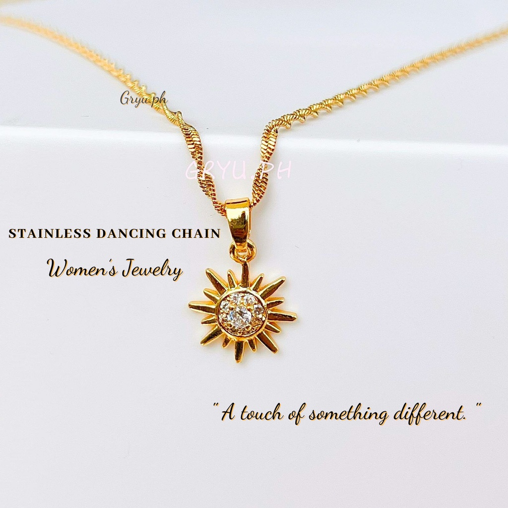 Gryu.ph 18inch Stainless Gold Dancing Chain Necklace Free Box Hypo