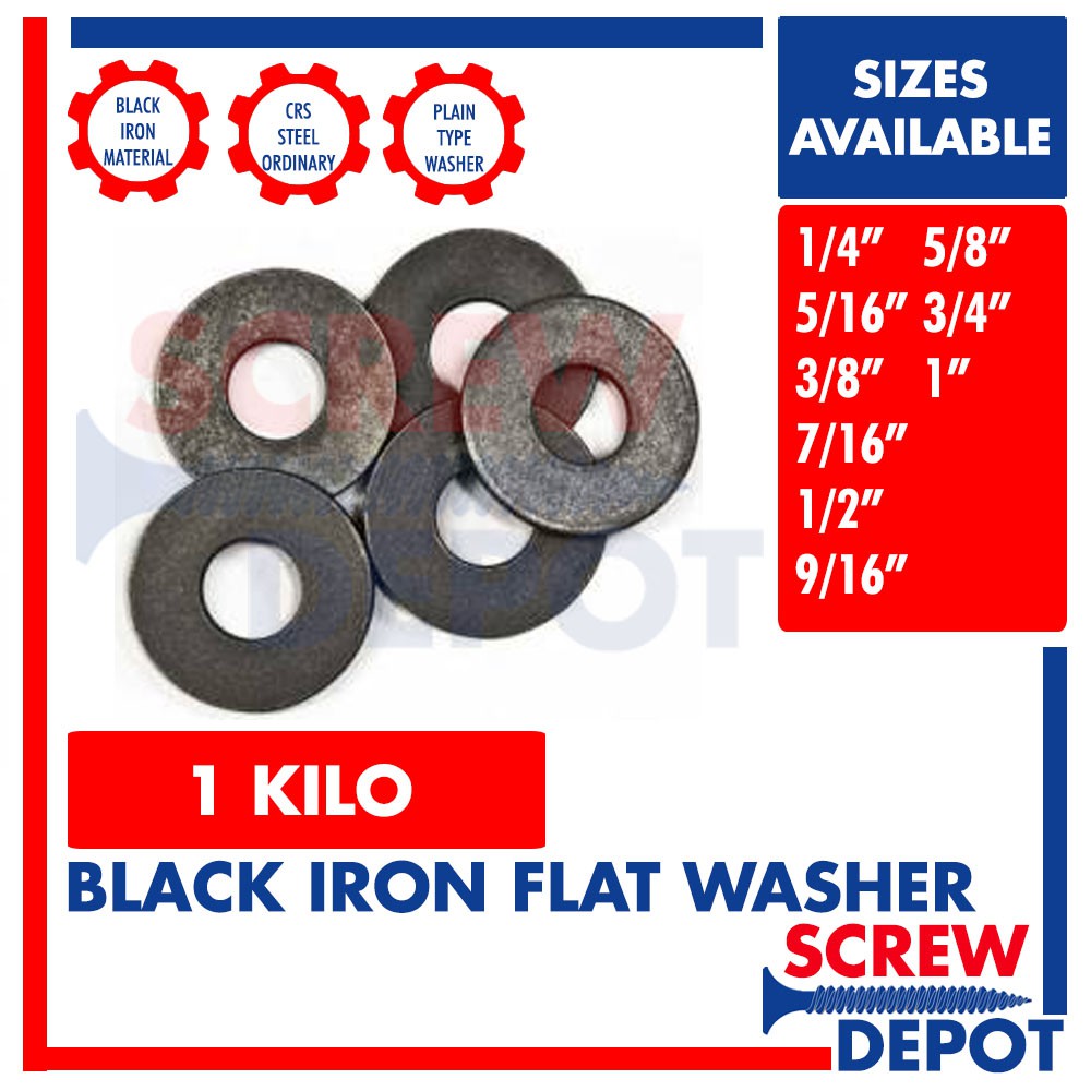 1KILO 1/4 1 inch BI Flatwasher / B I Plain Washer / Ordinary Flat