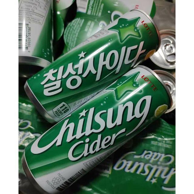 Chilsung cider korean favorite drink 250ml softdrink original or peach