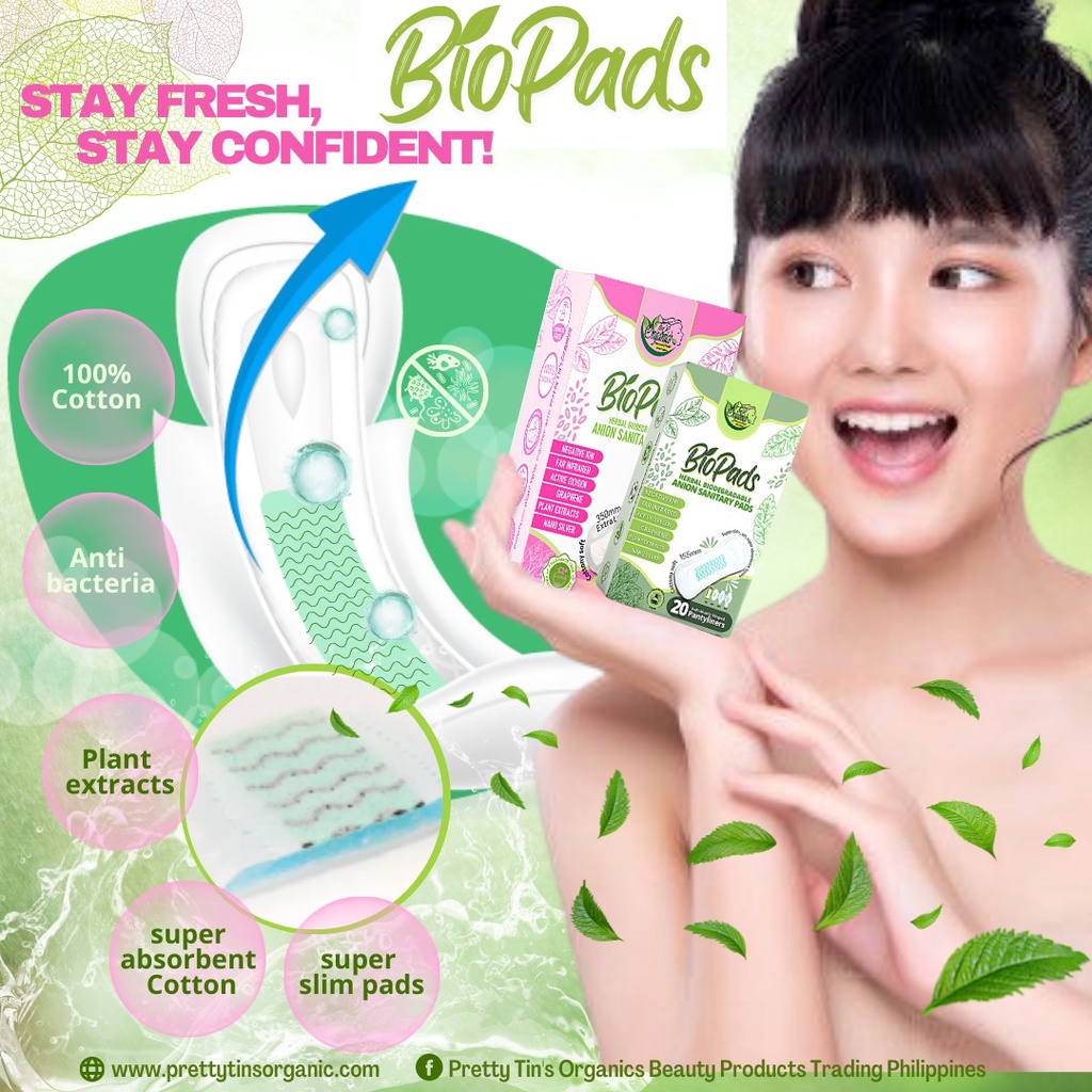 Biopads Sanitary Pad Pantyliner/Napkin (superlong/thin) 100 Pure