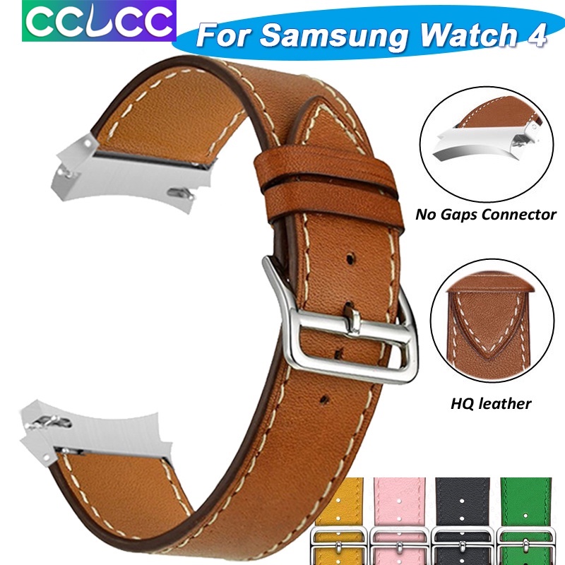 Band For Samsung Galaxy Watch 4 Classic 46Mm 42Mm 44Mm 40Mm Smartwatch Leather Belt No Holes