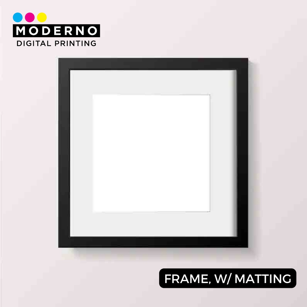 Black Square Frame 20x20cm Glass Picture Frames w/ Photo Print Hang Type Minimalist Photo Frame