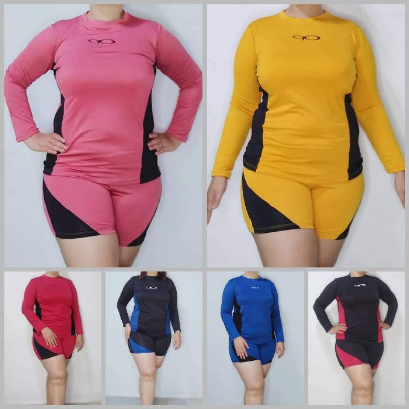 Women's plus size Rash Guard swimwear and Biker Sports wear Shopee