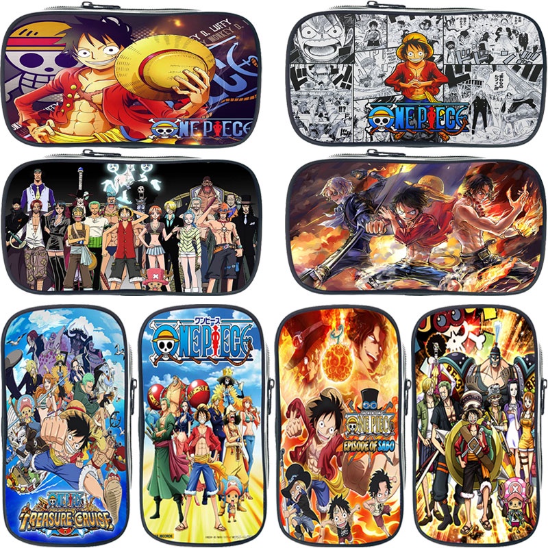 ONE PIECE Anime Pencil Case Luffy Printing Pencil Pouch Stationery Bag
