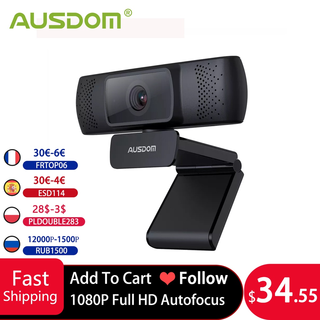 AUSDOM AF640  Camera Full HD 1080P Autofocus For Video Conference